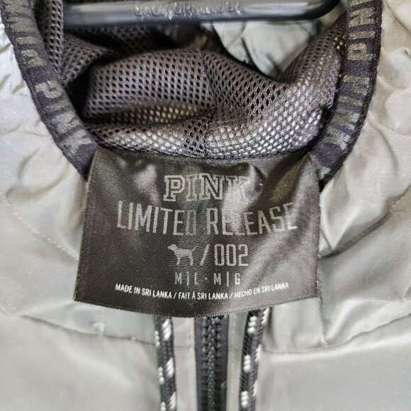 Womens Victoria Secret Pink Anorak Jacket Mesh Lined Silver Reflective 002 M/L - Picture 5 of 15